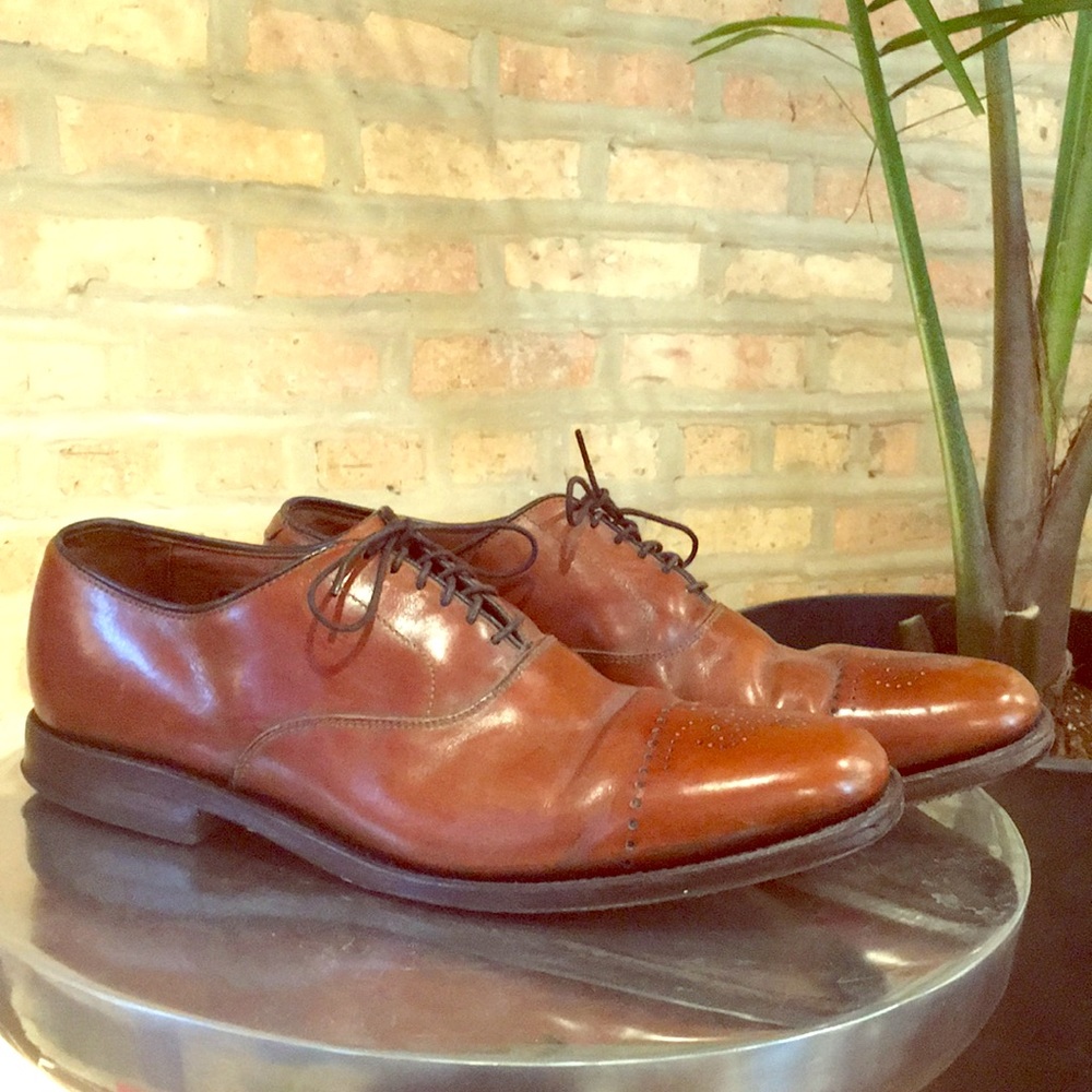 Allen Edmonds Walnut Cap Toe Wing Tips